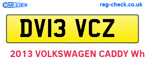 DV13VCZ are the vehicle registration plates.