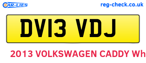 DV13VDJ are the vehicle registration plates.