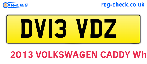 DV13VDZ are the vehicle registration plates.