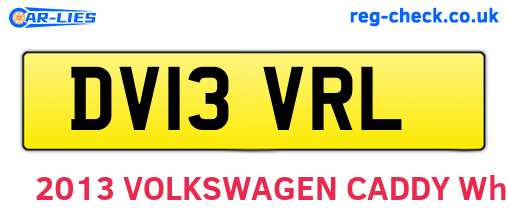DV13VRL are the vehicle registration plates.