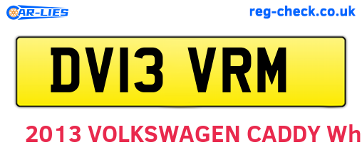 DV13VRM are the vehicle registration plates.