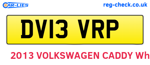 DV13VRP are the vehicle registration plates.
