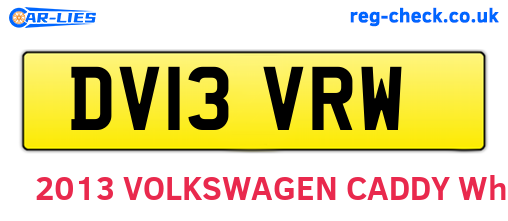 DV13VRW are the vehicle registration plates.