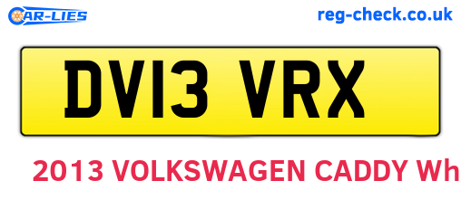 DV13VRX are the vehicle registration plates.
