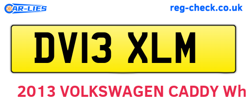 DV13XLM are the vehicle registration plates.