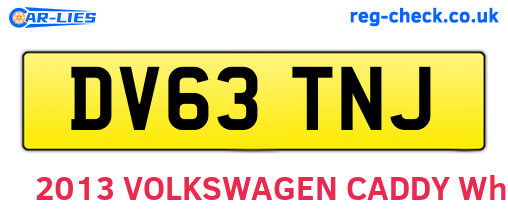 DV63TNJ are the vehicle registration plates.