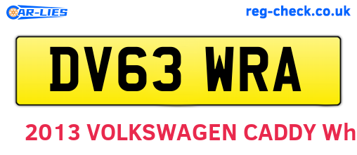 DV63WRA are the vehicle registration plates.