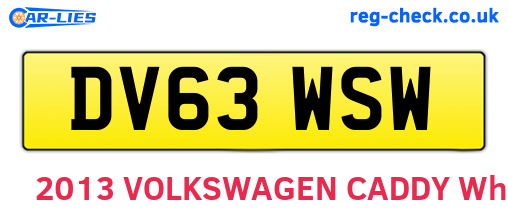 DV63WSW are the vehicle registration plates.