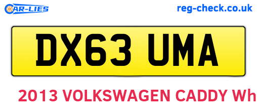 DX63UMA are the vehicle registration plates.