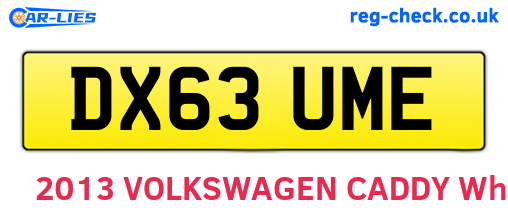 DX63UME are the vehicle registration plates.