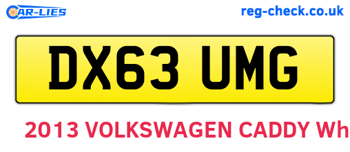 DX63UMG are the vehicle registration plates.