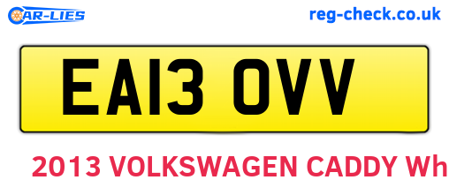 EA13OVV are the vehicle registration plates.