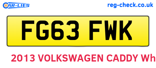 FG63FWK are the vehicle registration plates.