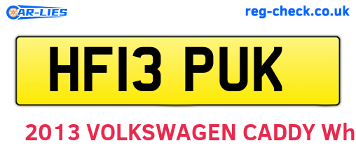 HF13PUK are the vehicle registration plates.