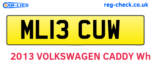 ML13CUW are the vehicle registration plates.