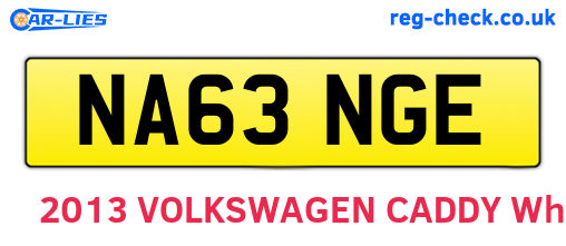 NA63NGE are the vehicle registration plates.