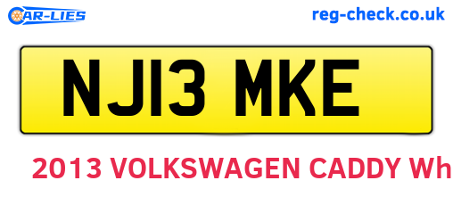NJ13MKE are the vehicle registration plates.