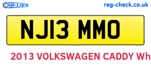 NJ13MMO are the vehicle registration plates.