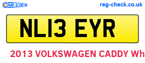 NL13EYR are the vehicle registration plates.