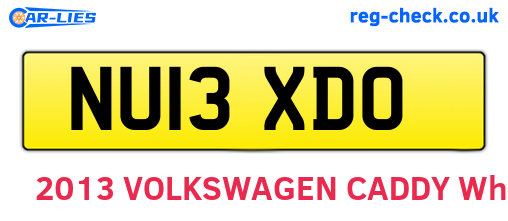 NU13XDO are the vehicle registration plates.