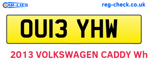 OU13YHW are the vehicle registration plates.