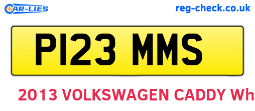 P123MMS are the vehicle registration plates.