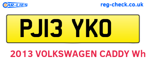 PJ13YKO are the vehicle registration plates.
