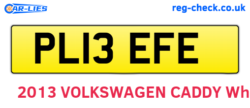 PL13EFE are the vehicle registration plates.