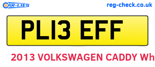 PL13EFF are the vehicle registration plates.