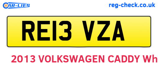 RE13VZA are the vehicle registration plates.