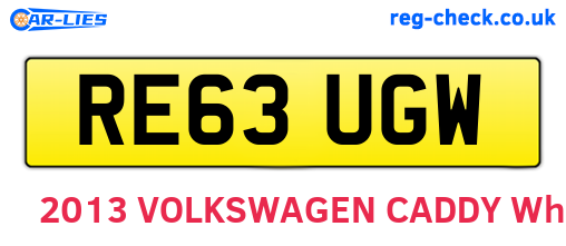 RE63UGW are the vehicle registration plates.