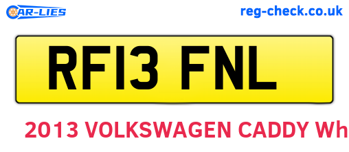 RF13FNL are the vehicle registration plates.