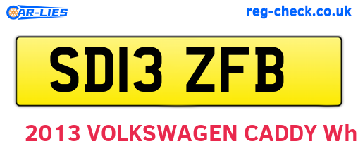 SD13ZFB are the vehicle registration plates.