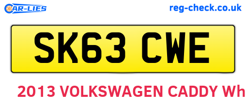 SK63CWE are the vehicle registration plates.