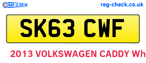 SK63CWF are the vehicle registration plates.