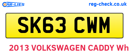 SK63CWM are the vehicle registration plates.