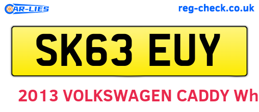 SK63EUY are the vehicle registration plates.