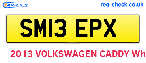 SM13EPX are the vehicle registration plates.
