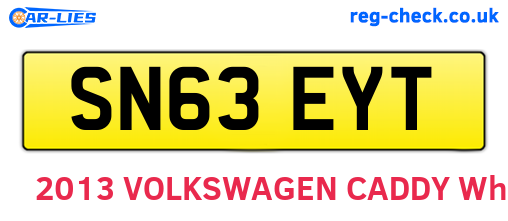 SN63EYT are the vehicle registration plates.