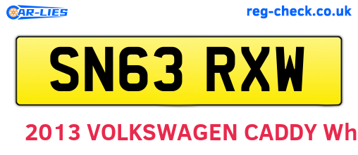 SN63RXW are the vehicle registration plates.