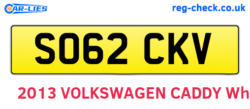 SO62CKV are the vehicle registration plates.