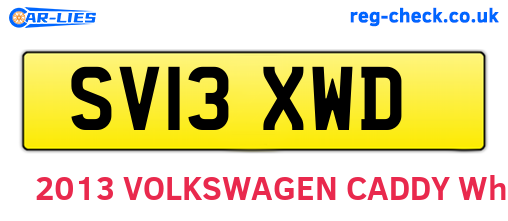 SV13XWD are the vehicle registration plates.