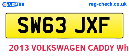 SW63JXF are the vehicle registration plates.
