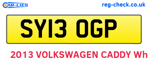 SY13OGP are the vehicle registration plates.