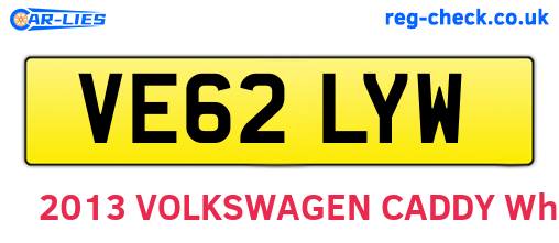 VE62LYW are the vehicle registration plates.