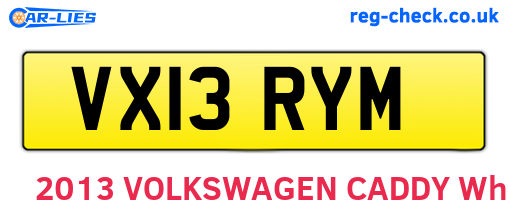 VX13RYM are the vehicle registration plates.