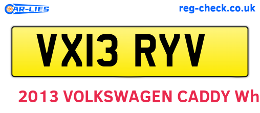 VX13RYV are the vehicle registration plates.