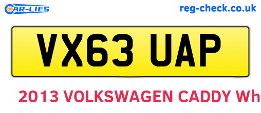 VX63UAP are the vehicle registration plates.