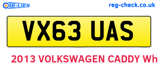 VX63UAS are the vehicle registration plates.