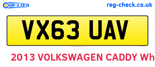 VX63UAV are the vehicle registration plates.